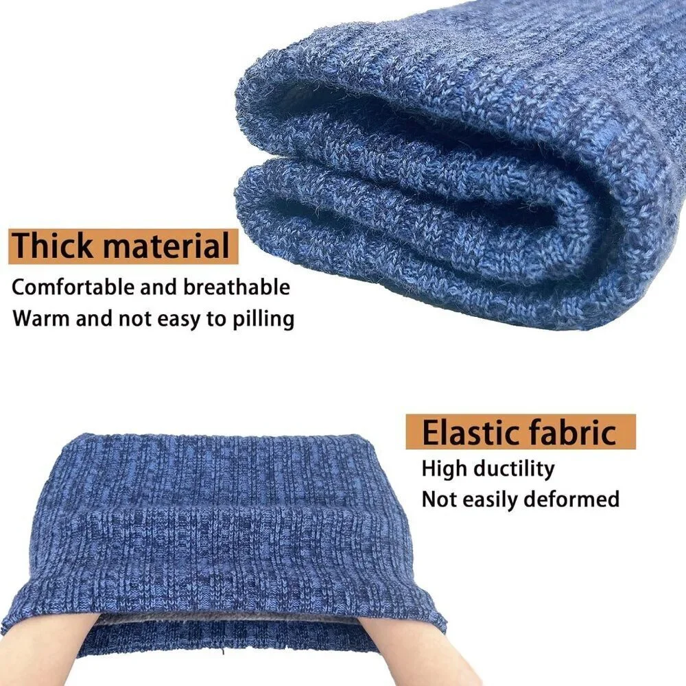 Men's Navy Winter Thermal Fleece Neck Warmer Windproof Face Cover Ski Mask